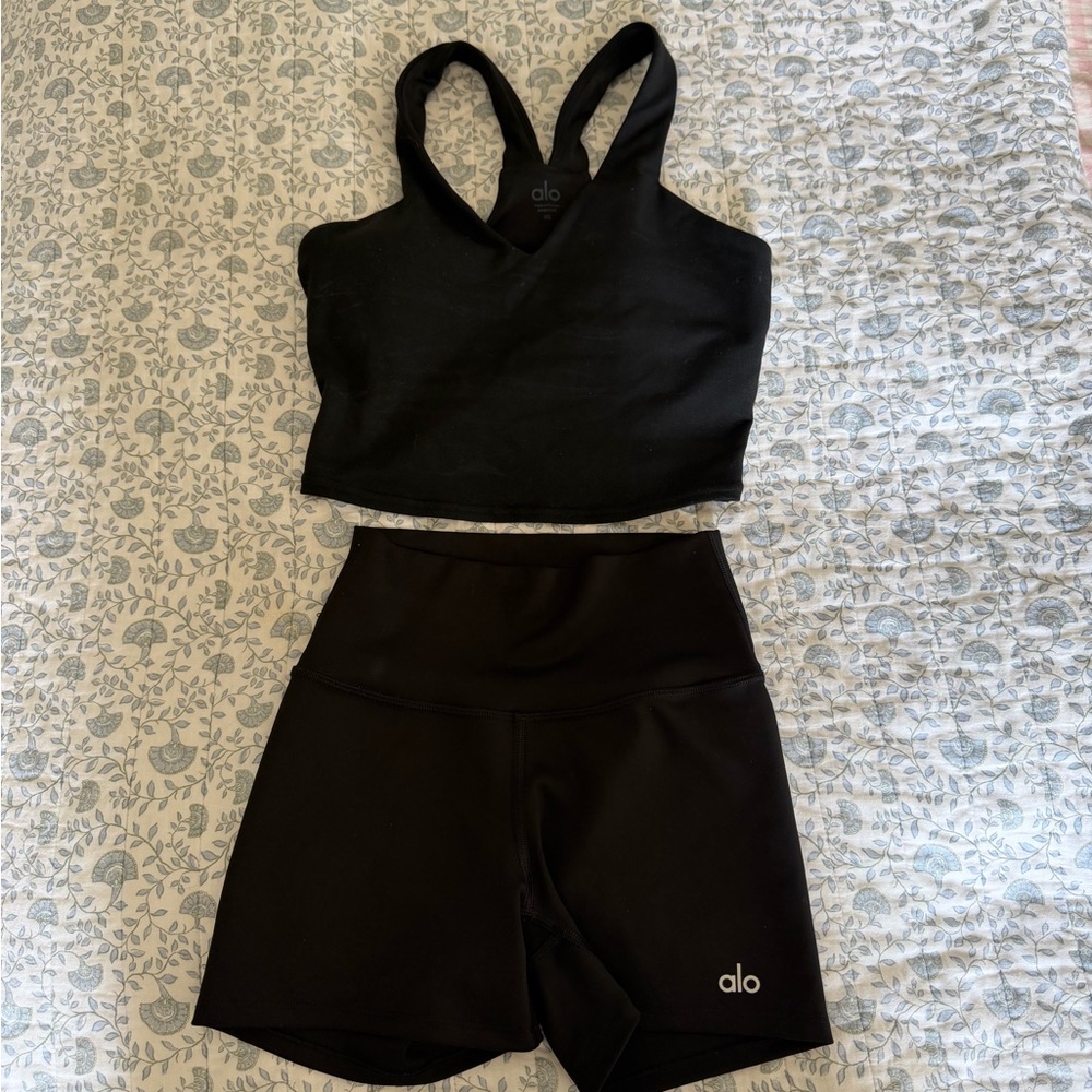 ALO Yoga Black Athletic Shorts Set - can be sold separately
